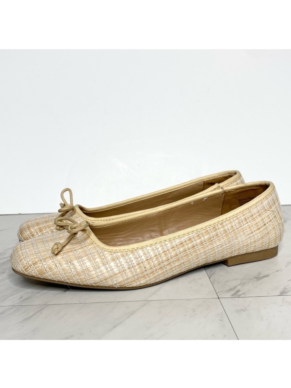 Steve Madden Seemly Natural Raffia Woven Ballet Flat 8 1/2 M